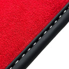 Black Floor Mats for Porsche 981 Cayman (2012–2016) with Red Alcantara Leather - AutoWin