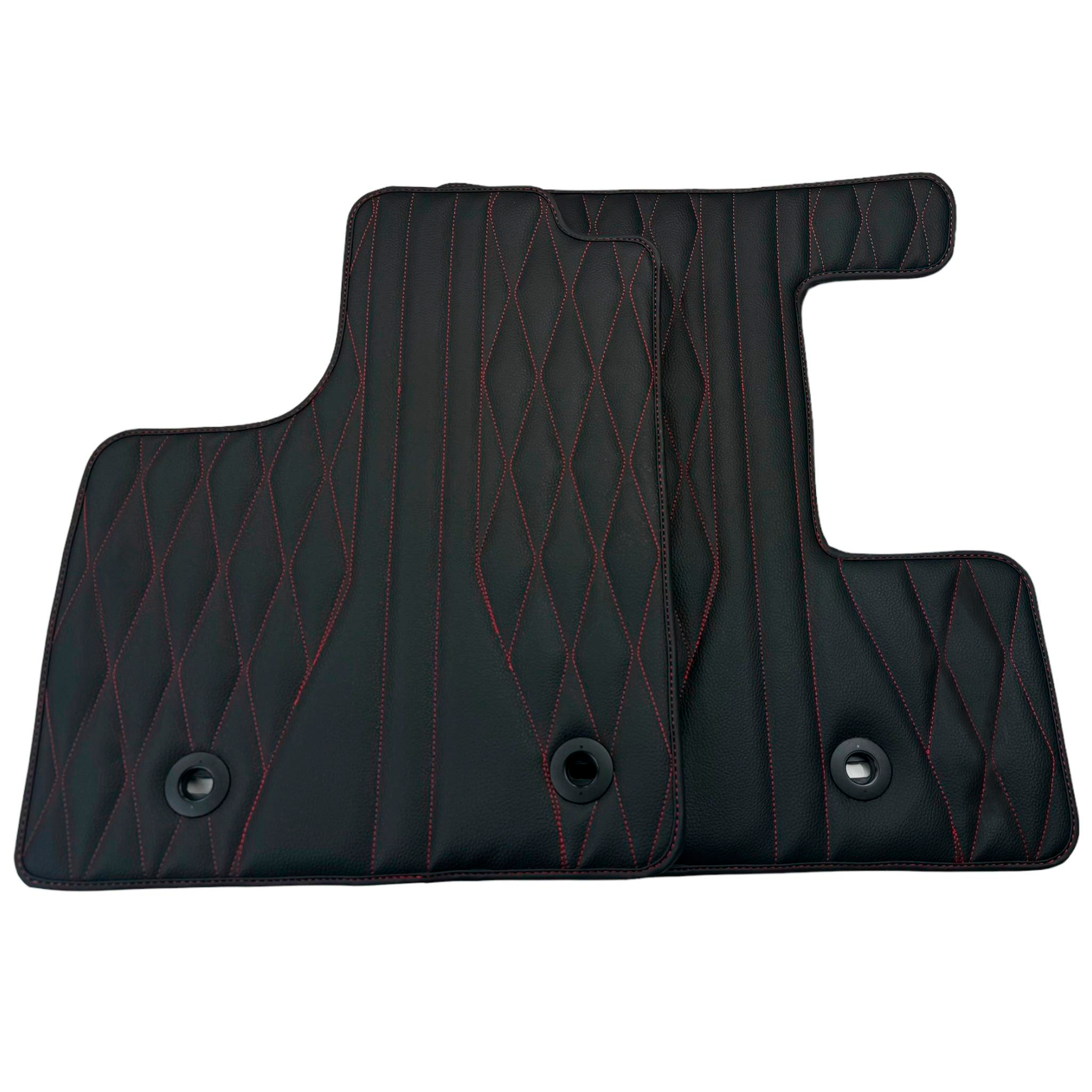 Leather Floor Mats for Lexus RX 450H (2012-2015) with Red Stitching