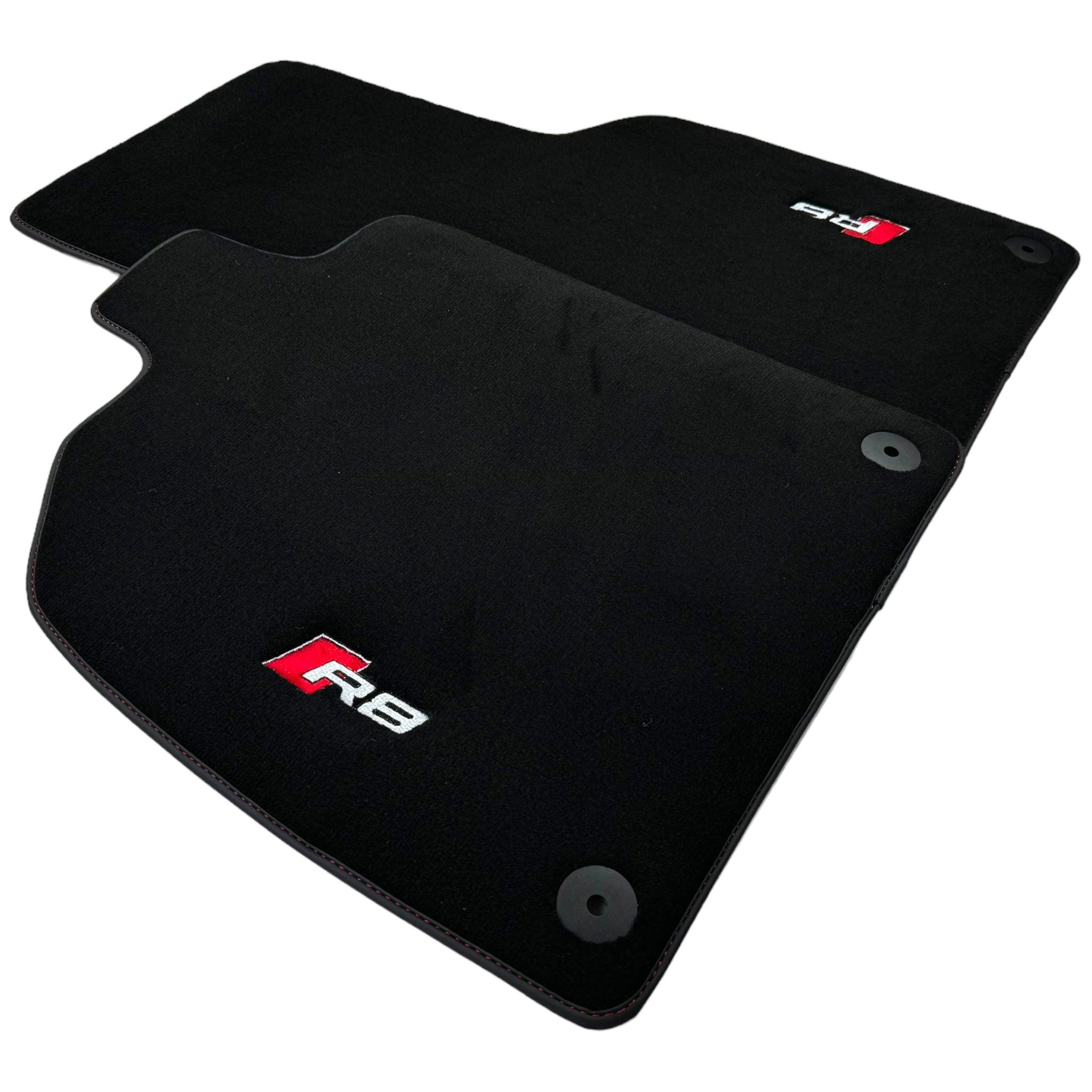 Black Floor Mats for Audi R8 (2015-2024) with Black Trim - AutoWin