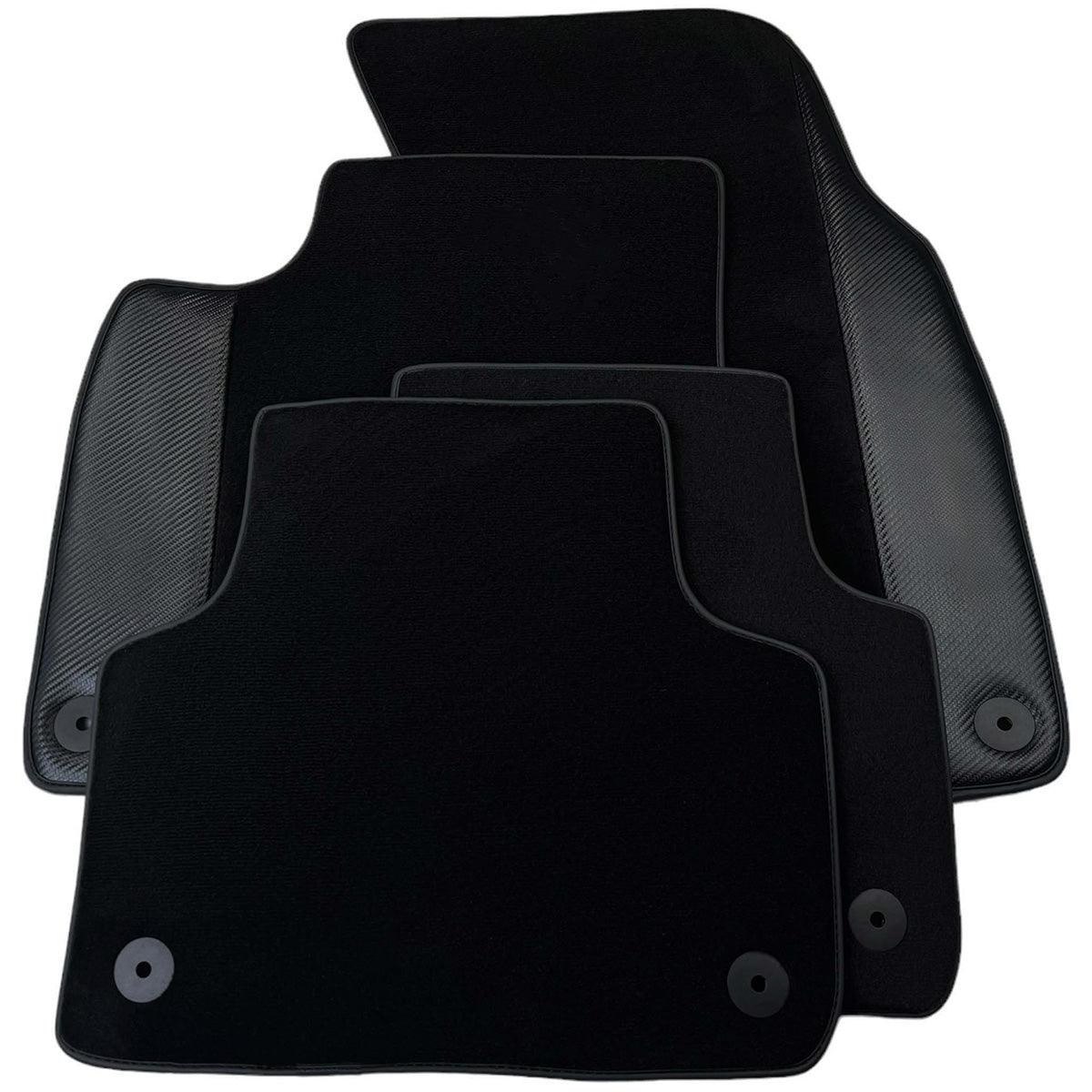 Custom Black Carbon Leather Floor Mats for Audi A3 - 5-door Hatchback (1996-2000) 