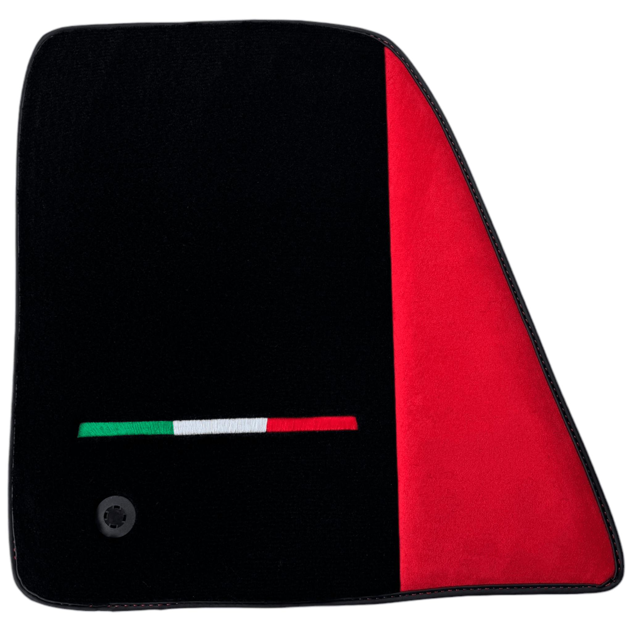 Black Floor Mats for Ferrari 296 GTS with Red Alcantara Borders | Italian Edition - AutoWin