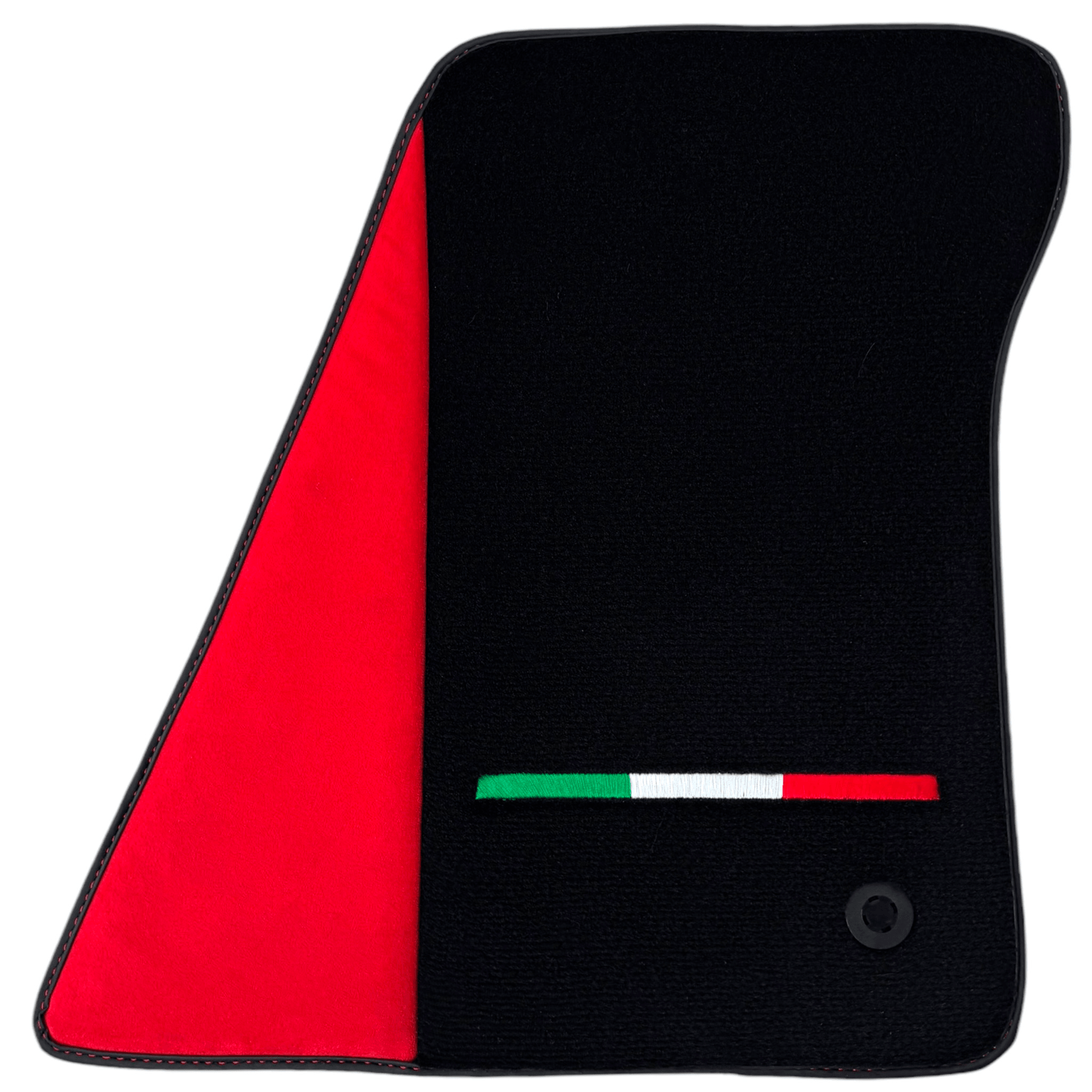 Black Floor Mats for Ferrari 296 GTS with Red Alcantara Borders | Italian Edition - AutoWin