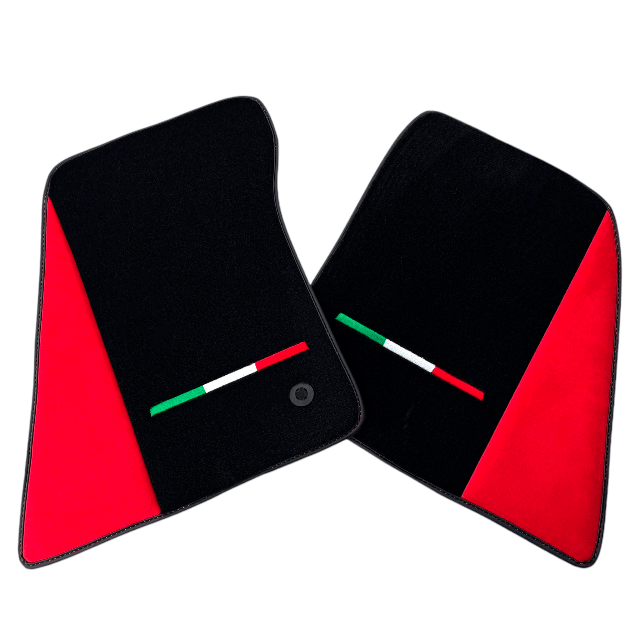 Black Floor Mats for Ferrari 296 GTS with Red Alcantara Borders | Italian Edition - AutoWin