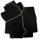 Black Stitched Leather Floor Mats for Maserati GranTurismo Convertible (2023-2024) | Beige Trim