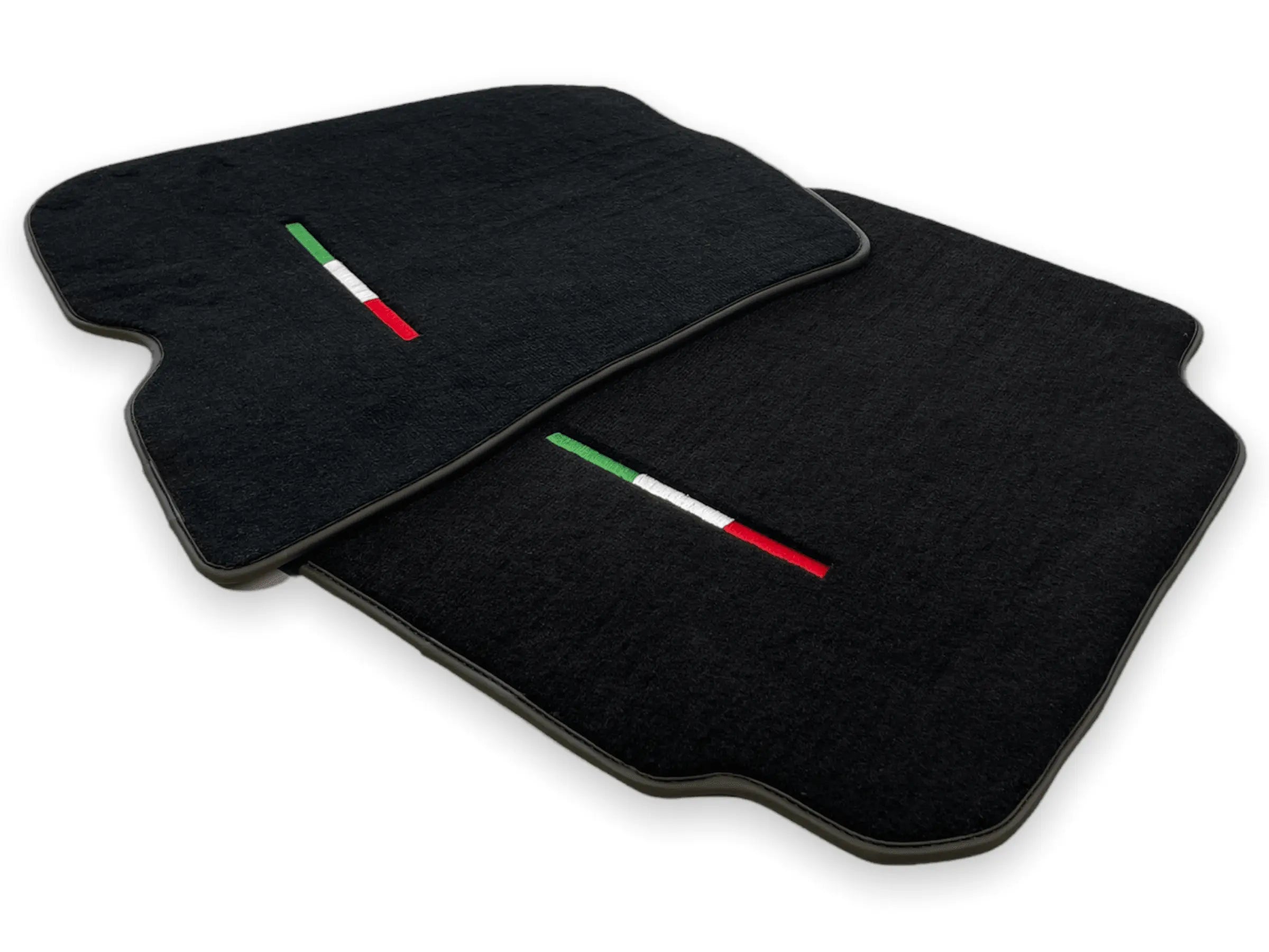 Floor Mats For Ferrari 812 Superfast Black Tailored Carpets With Italian Emblem - AutoWin