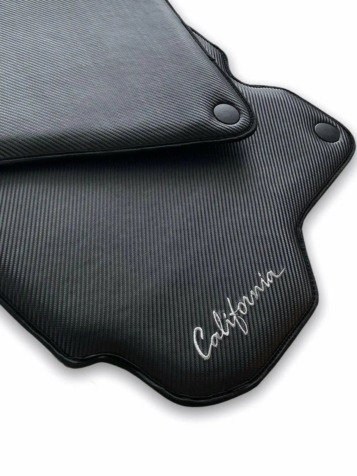 Floor Mats For Ferrari California Convertible 2008-2014 Carbon Fiber Leather - AutoWin