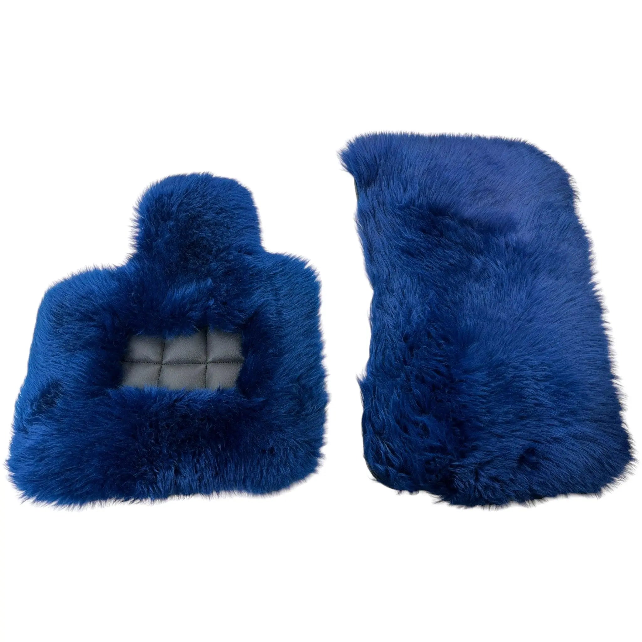 Navy Blue Sheepskin Floor Mats for Rolls Royce Ghost Series II (2021-2024) | ER56 Design