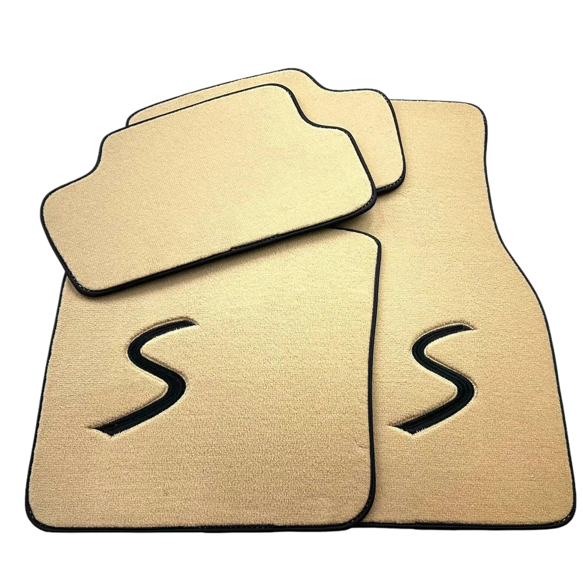 Beige Floor Mats for Mini Cooper / One Electric (2020-2023) - AutoWin