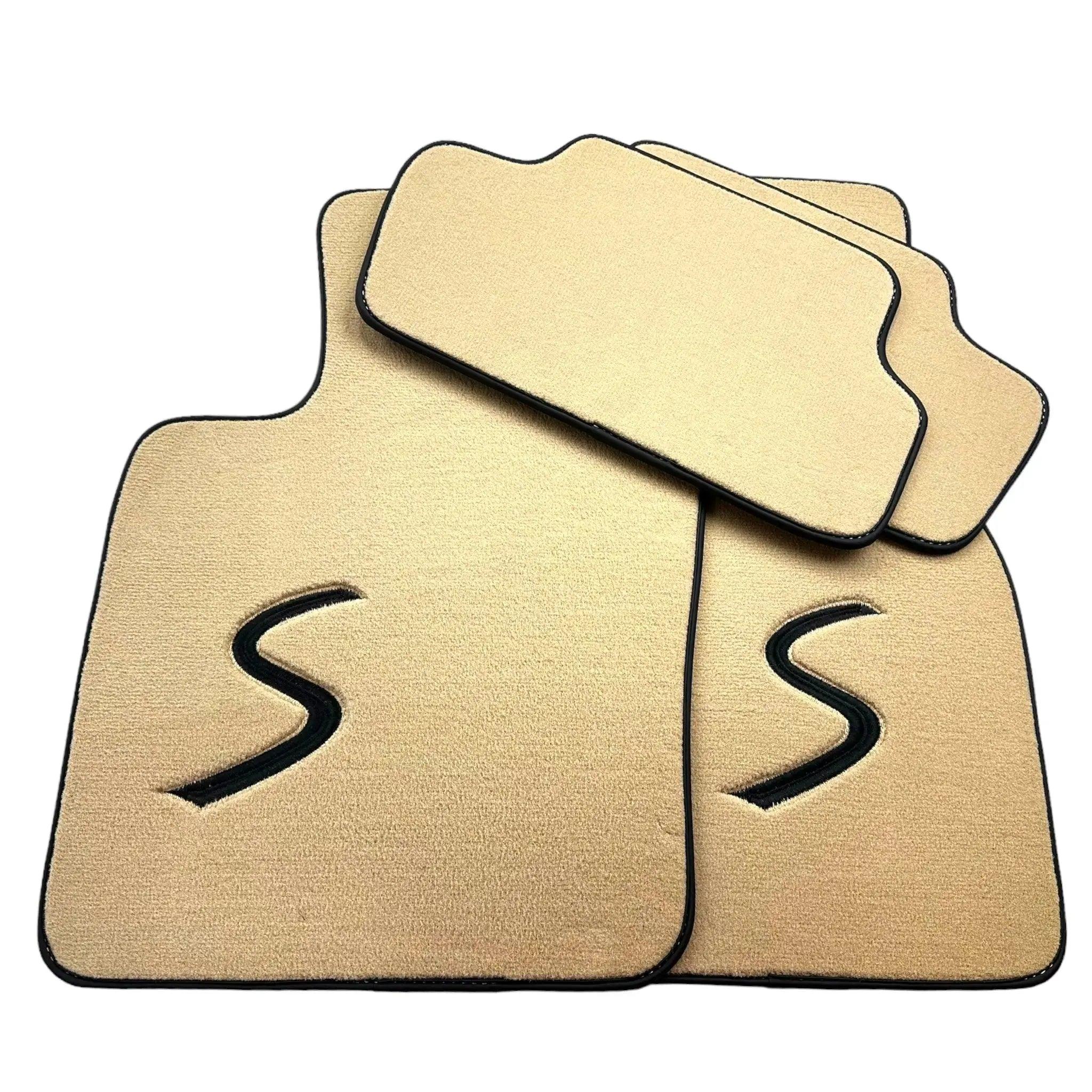 Beige Floor Mats for Mini Cooper / One F55 5-Doors (2015-2023) - AutoWin