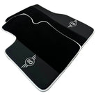 Black Floor Mats for Mini Cooper / One R53 (2001-2007) Cooper S with Leather | White Trim