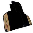 Italian Edition Black Floor Mats for Lamborghini Huracan (2014-2023) with Gold Leather Border