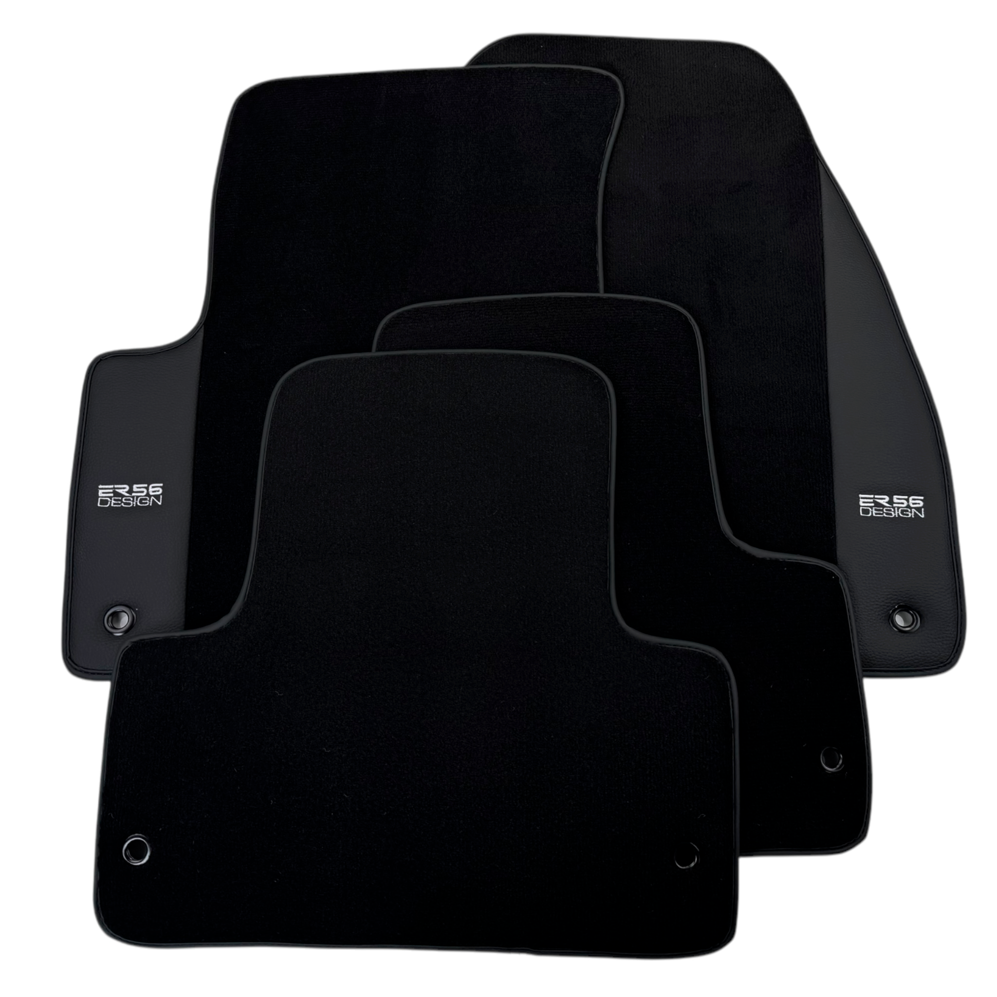 ER56 Design Black Floor Mats for Jeep Renegade Plug-in Hybrid (2020-2024) Co Drive Without Fixing System with Leather - AutoWin