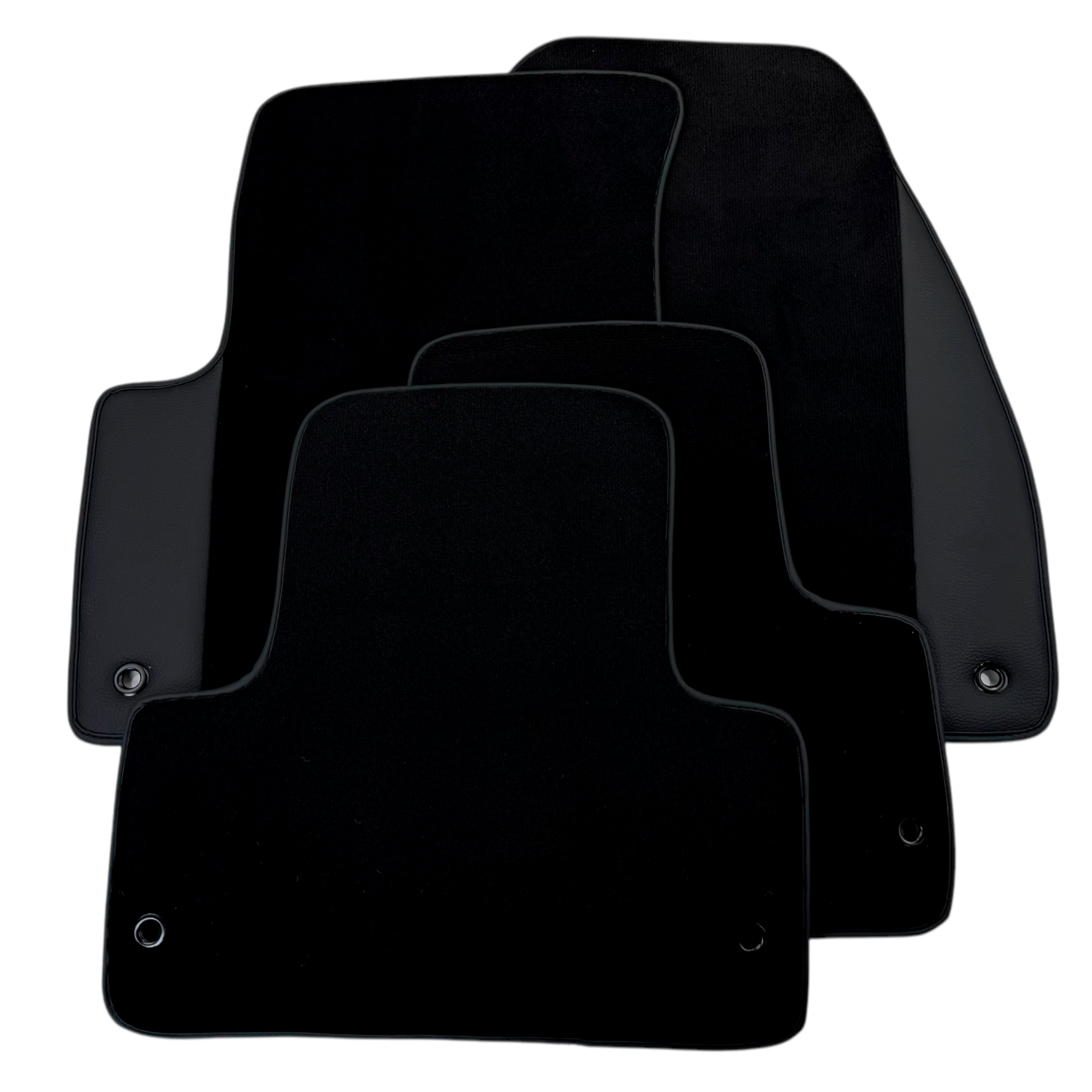 Black Floor Mats for Chevrolet Camaro Sixth Generation (2016-2024) with Leather | AutoWin - AutoWin