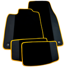 Black Floor Mats for Porsche Taycan (2019-2023) with Yellow Trim