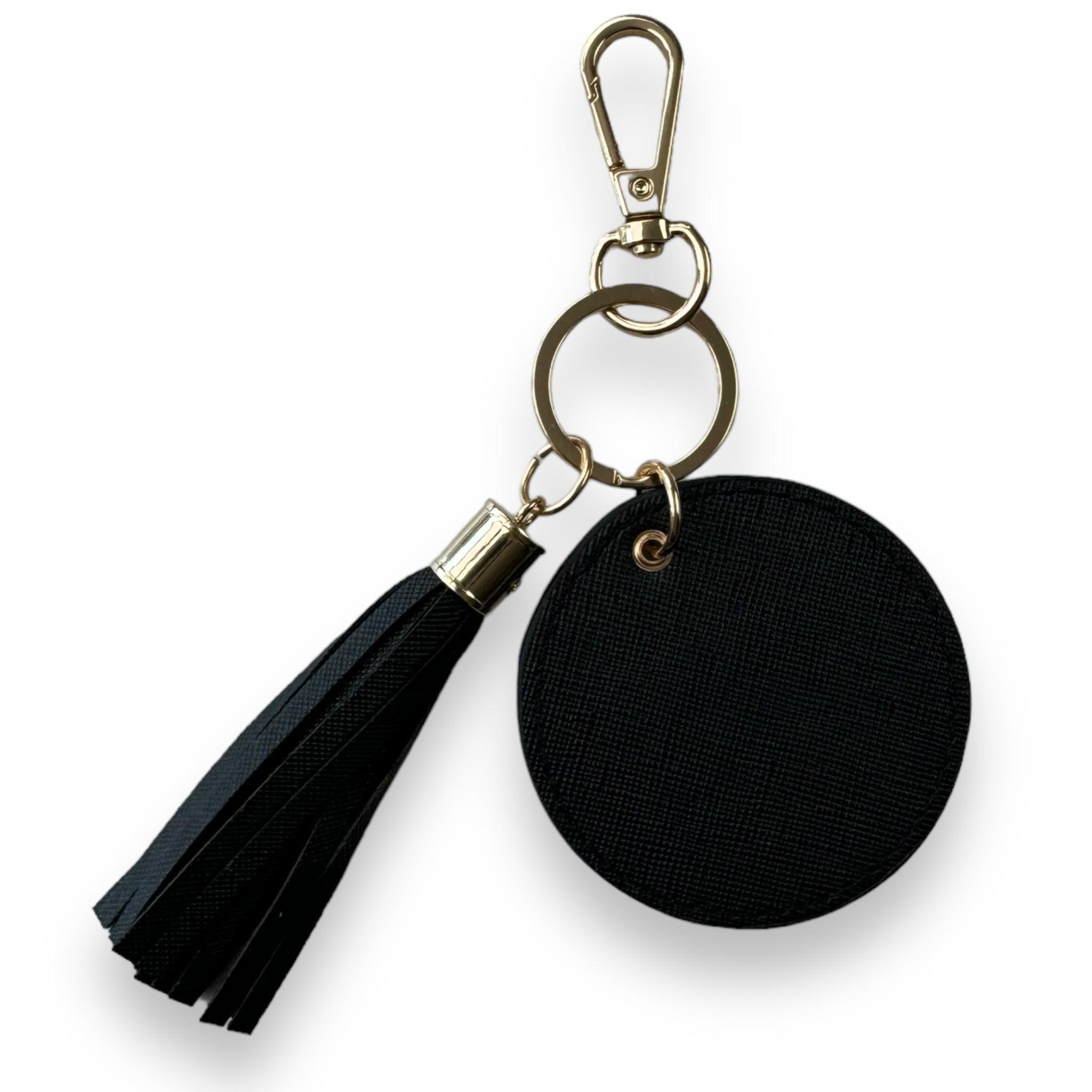 Black Leather Car Keychain ER56 Design - AutoWin