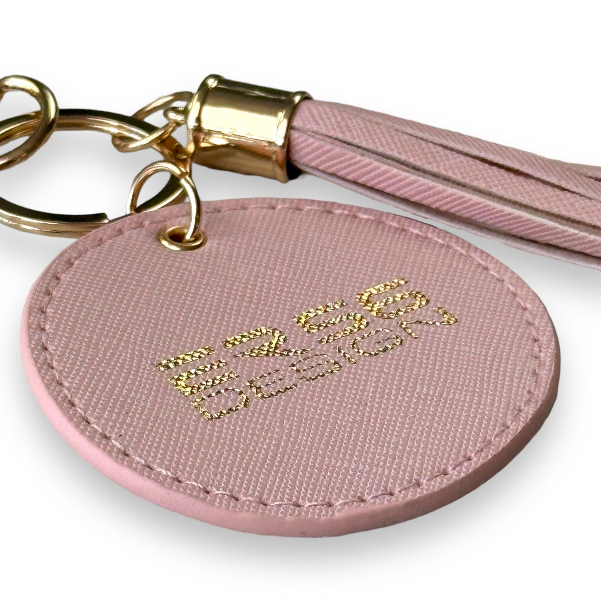 Pink Leather Car Keychain ER56 Design - AutoWin