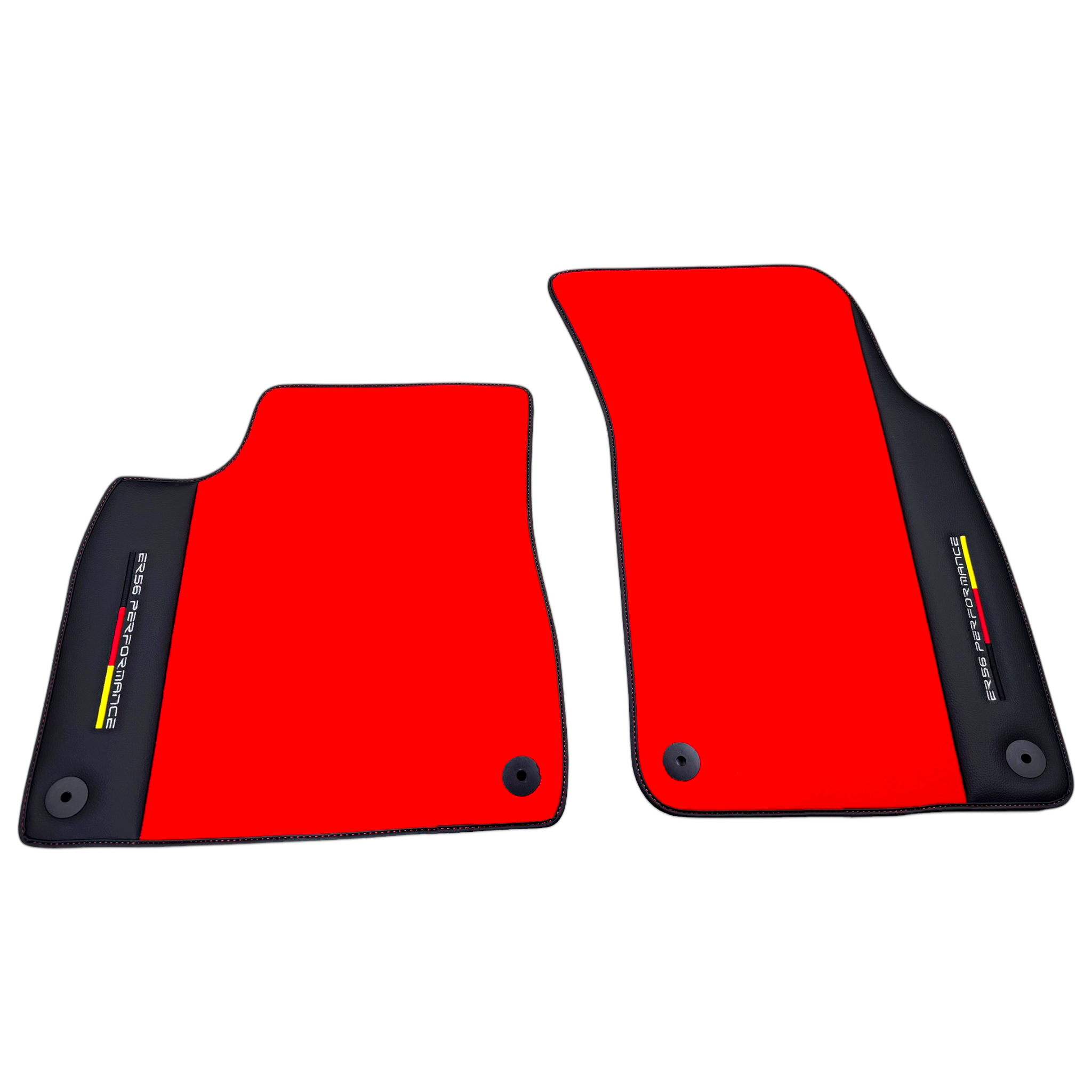 Red Floor Mats for Audi Q8 (2018-2023) with Leather | ER56 Performance