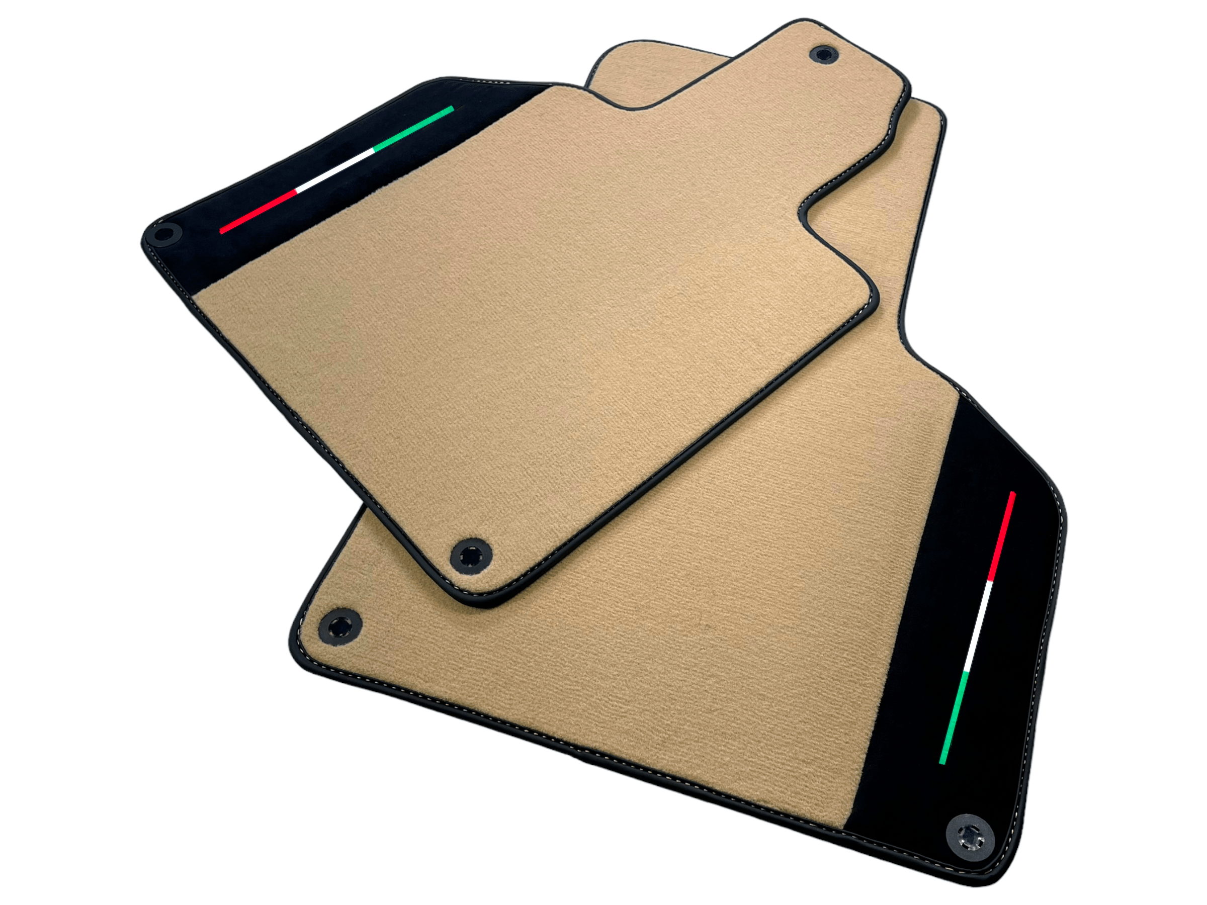 Customizable Beige Floor Mats for Lamborghini Gallardo With Alcantara Leather