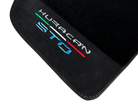 Black Floor Mats for Lamborghini Huracan STO With Black Alcantara Leather