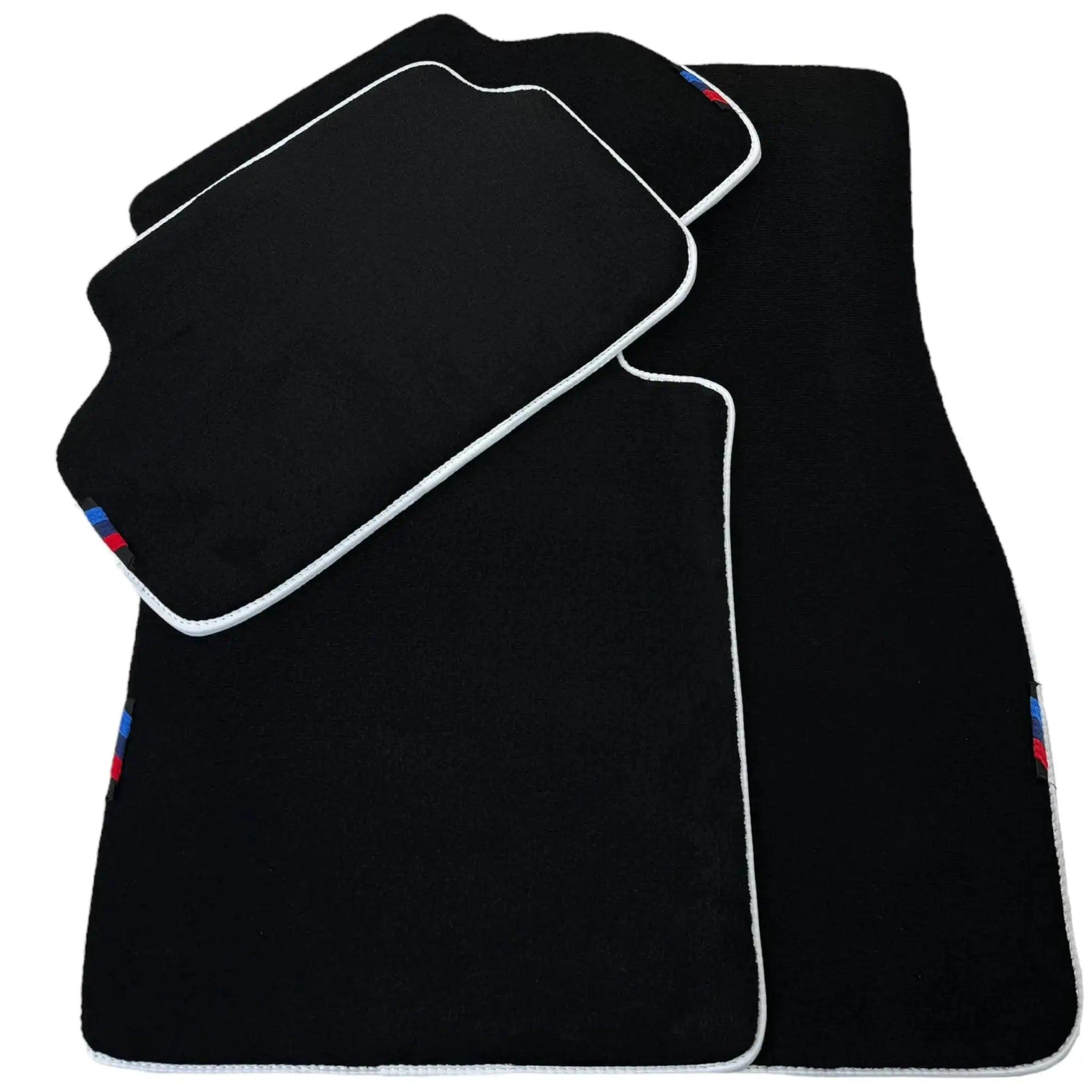 Black Mats For BMW 6 Series E24 Coupe | White Trim - AutoWin