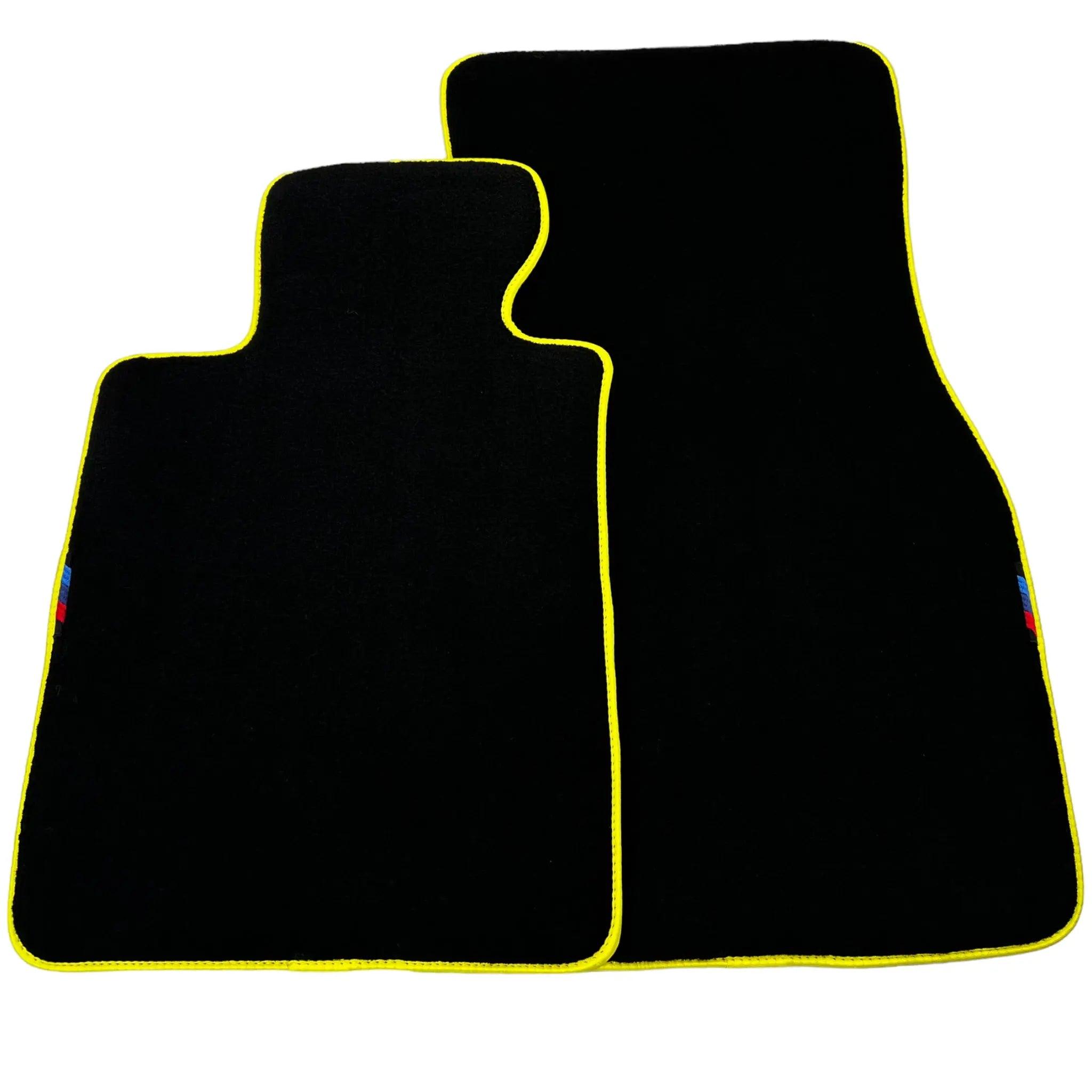 Black Mats For BMW 6 Series E24 Coupe | Yellow Trim - AutoWin