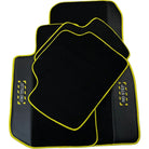 Black Mats For BMW M3 E46 | Fighter Jet Edition | Yellow Trim - AutoWin