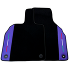 Customizable Purple Leather Black Floor Mats for Lamborghini Aventador | Black Trim