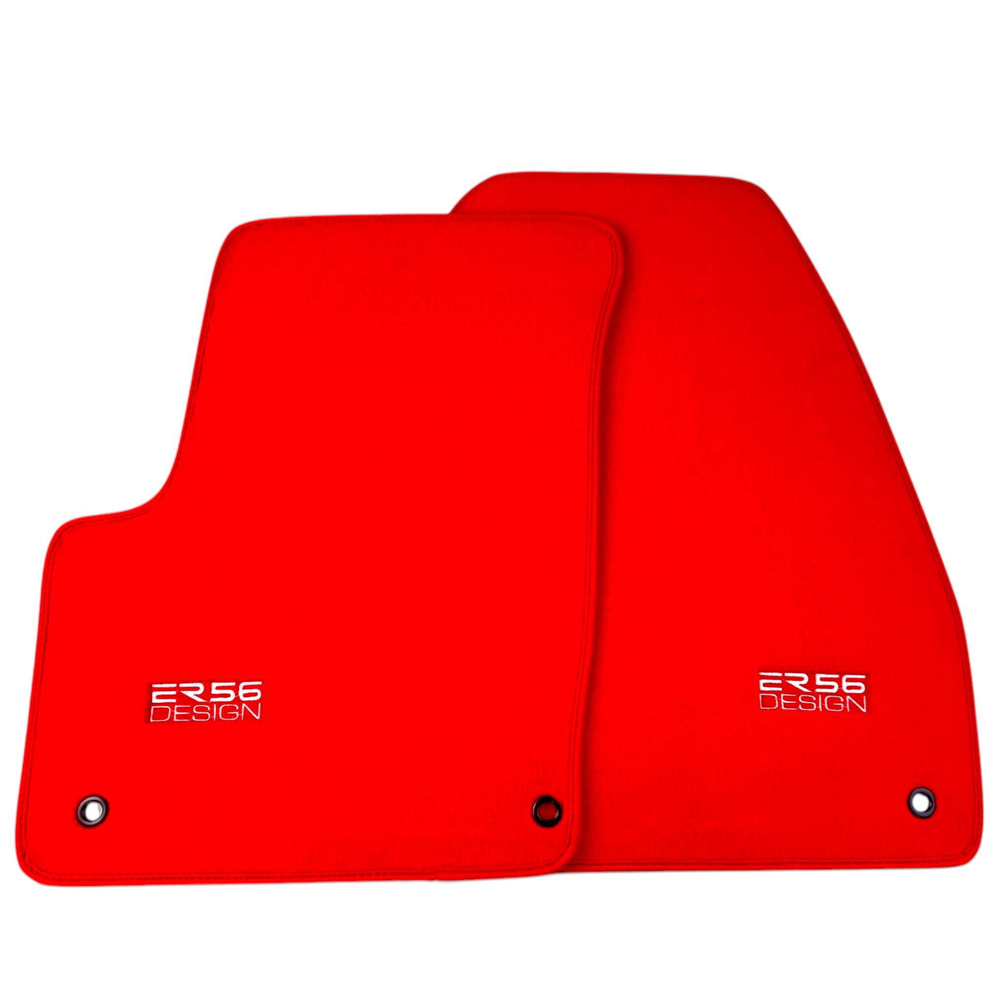 Red Floor Mats for Jeep Wrangler JK (2007-2018) 5 Doors Double Fixation by ER56 Design