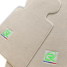 Beige Floor Mats For BMW 2 Series F45 Brand Tailored Set Perfect Fit Green Collection - AutoWin