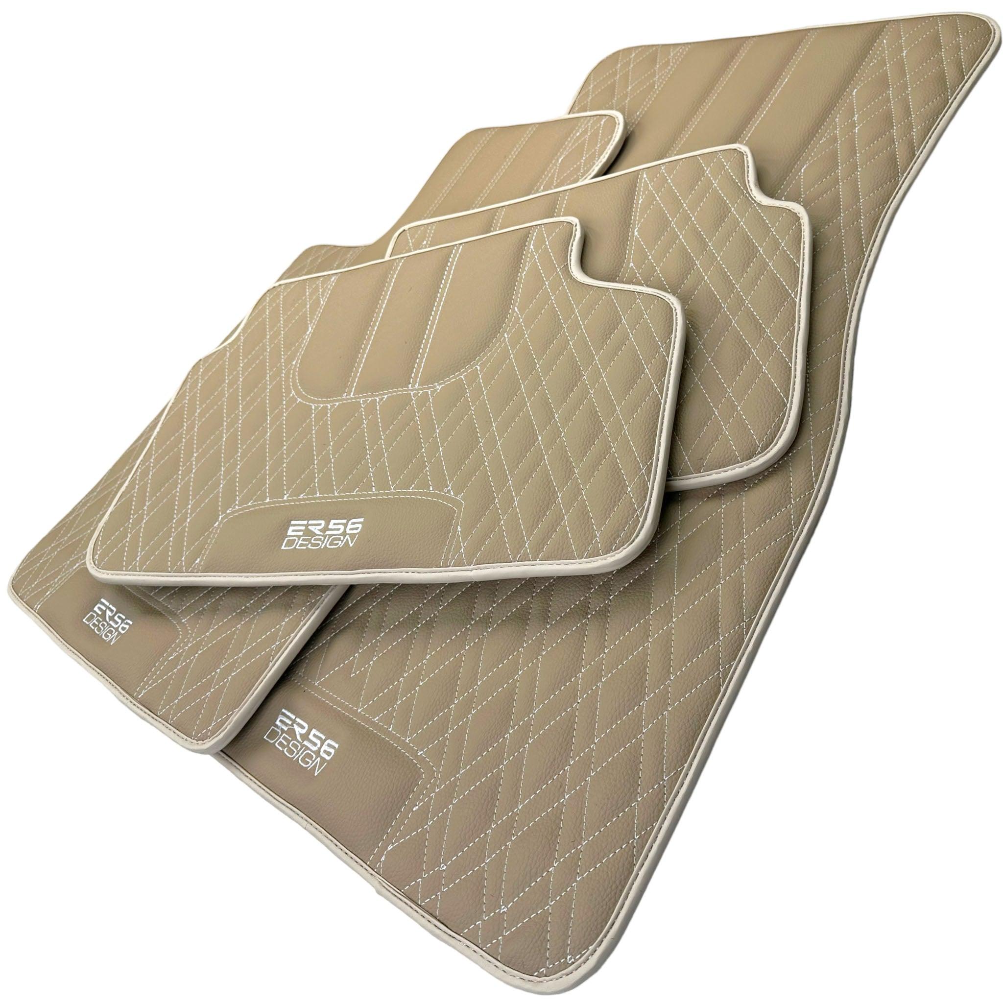 Beige Leather Floor Floor Mats For BMW 5 Series E39