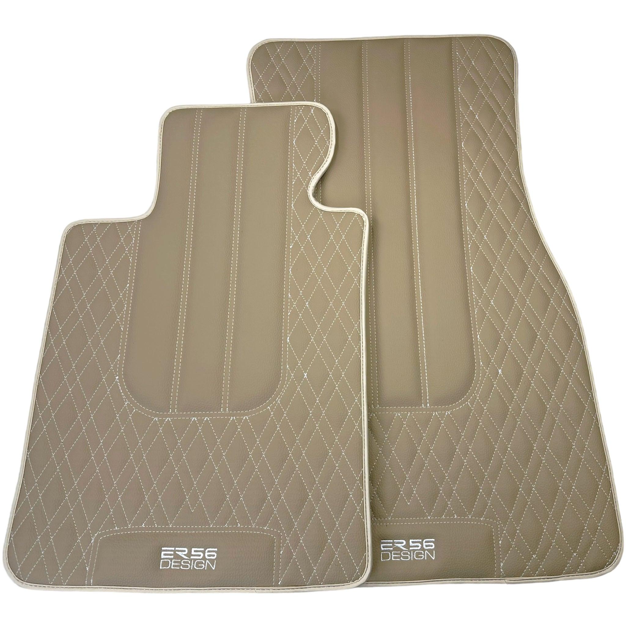 Beige Leather Floor Mats For BMW 5 Series G31 Wagon