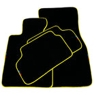 Black Floor Floor Mats For BMW 1 Series E87 | Fighter Jet Edition | Yellow Trim