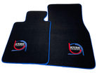 Black Floor Mats For BMW 3 Series E36 4-door Sedan ER56 Design Limited Edition Blue Trim - AutoWin