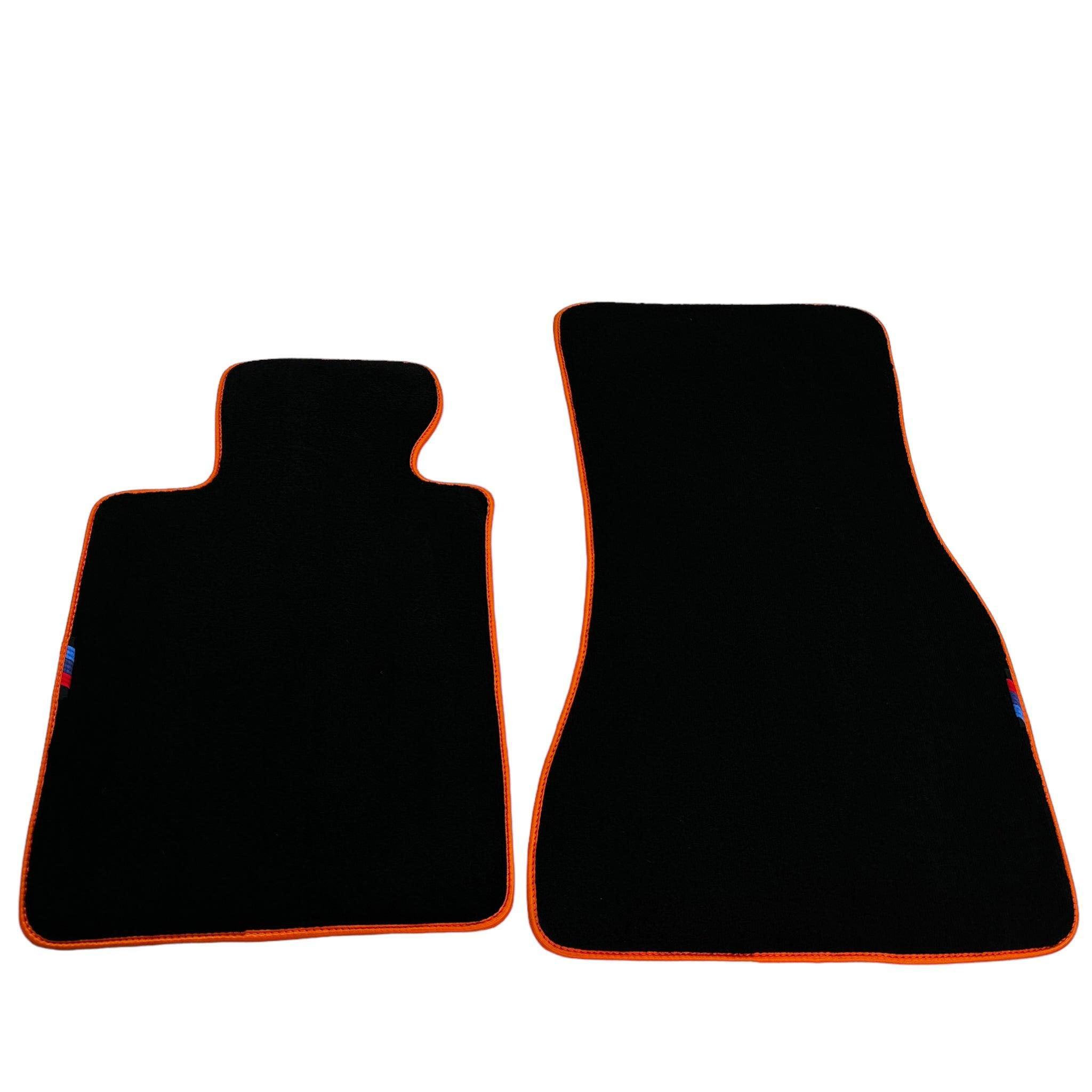 Black Floor Floor Mats For BMW 3 Series E90 | Orange Trim