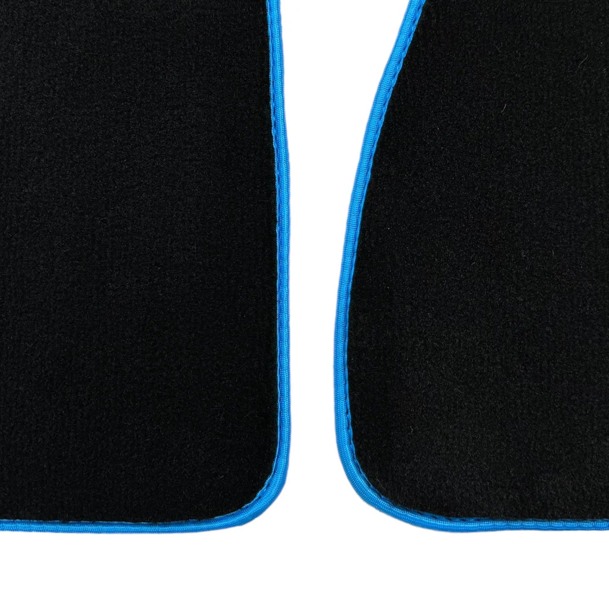 Black Floor Floor Mats For BMW 3 Series E90 | Sky Blue Trim