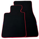 Black Floor Floor Mats For BMW 6 Series F12 | Fighter Jet Edition AutoWin Brand |Red Trim