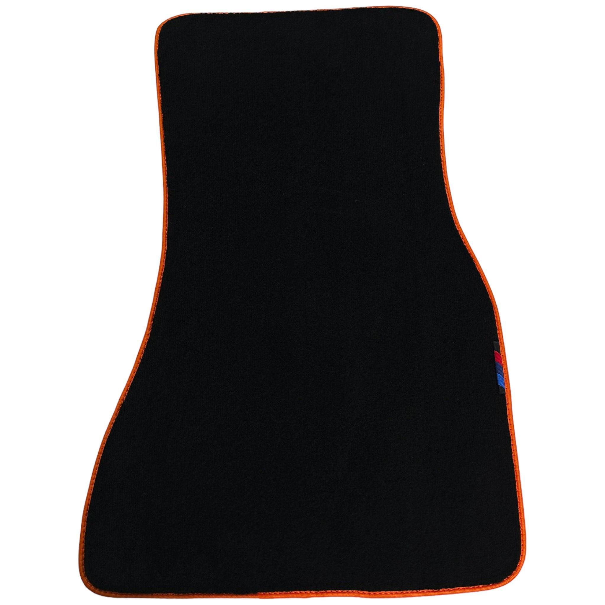 Black Floor Floor Mats For BMW 8 Series G14 | Fighter Jet Edition AutoWin Brand |Orange Trim