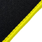 Black Floor Floor Mats For BMW X5 Series E70 | Fighter Jet Edition | Yellow Trim