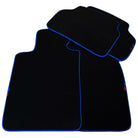 Black Floor Floor Mats For BMW X6 Series E71 | Blue Trim