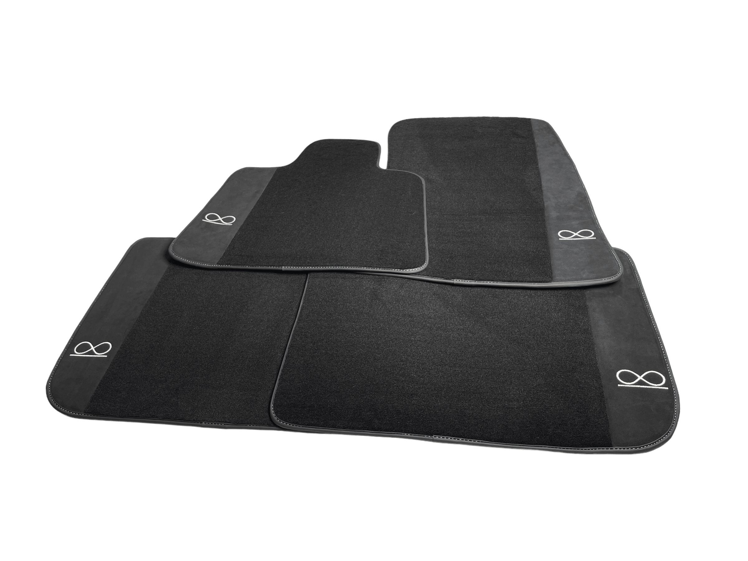 Black Floor Mats For Rolls Royce Black Badge Phantom 2003–2016 Fluorescent Logo - AutoWin