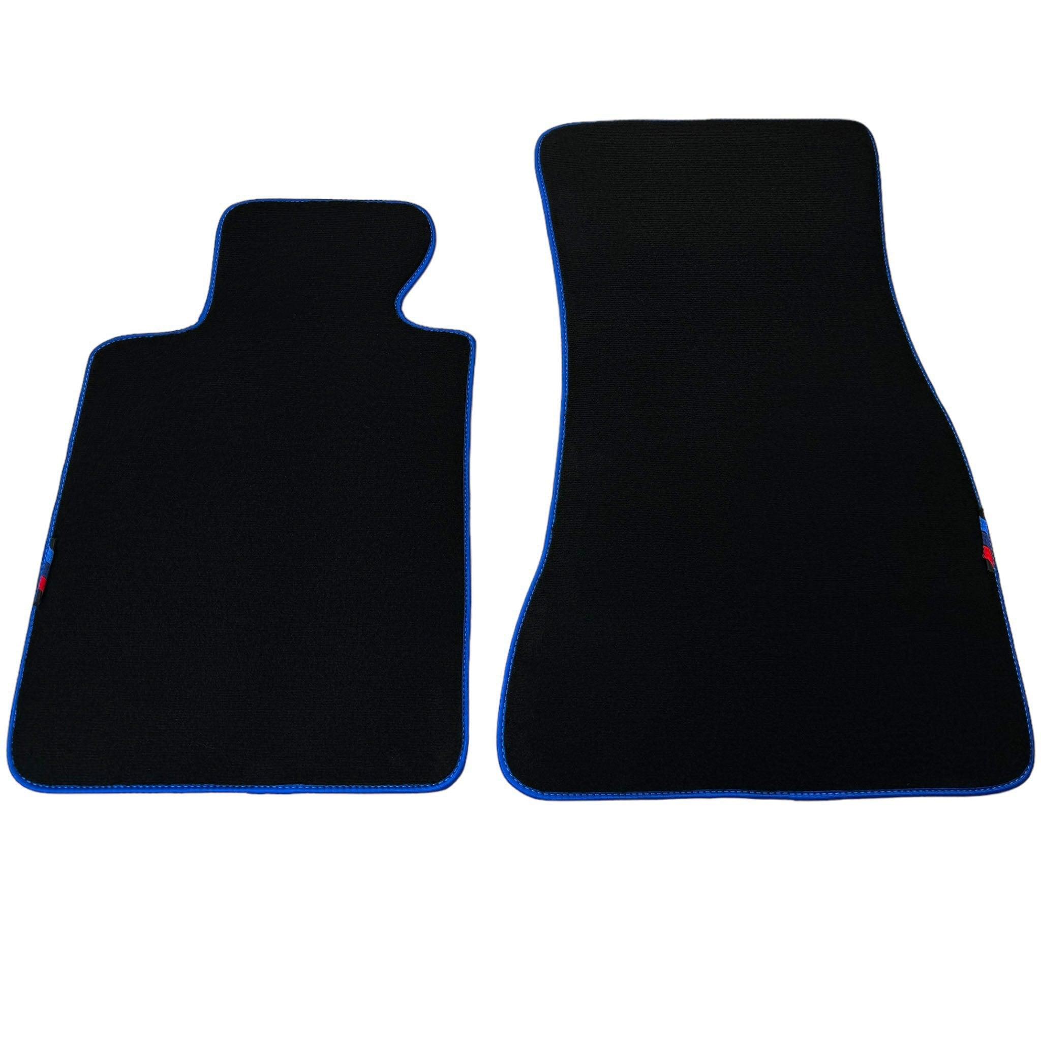 Black Floor Mats For BMW 1 Series E88 Convertible | Blue Trim