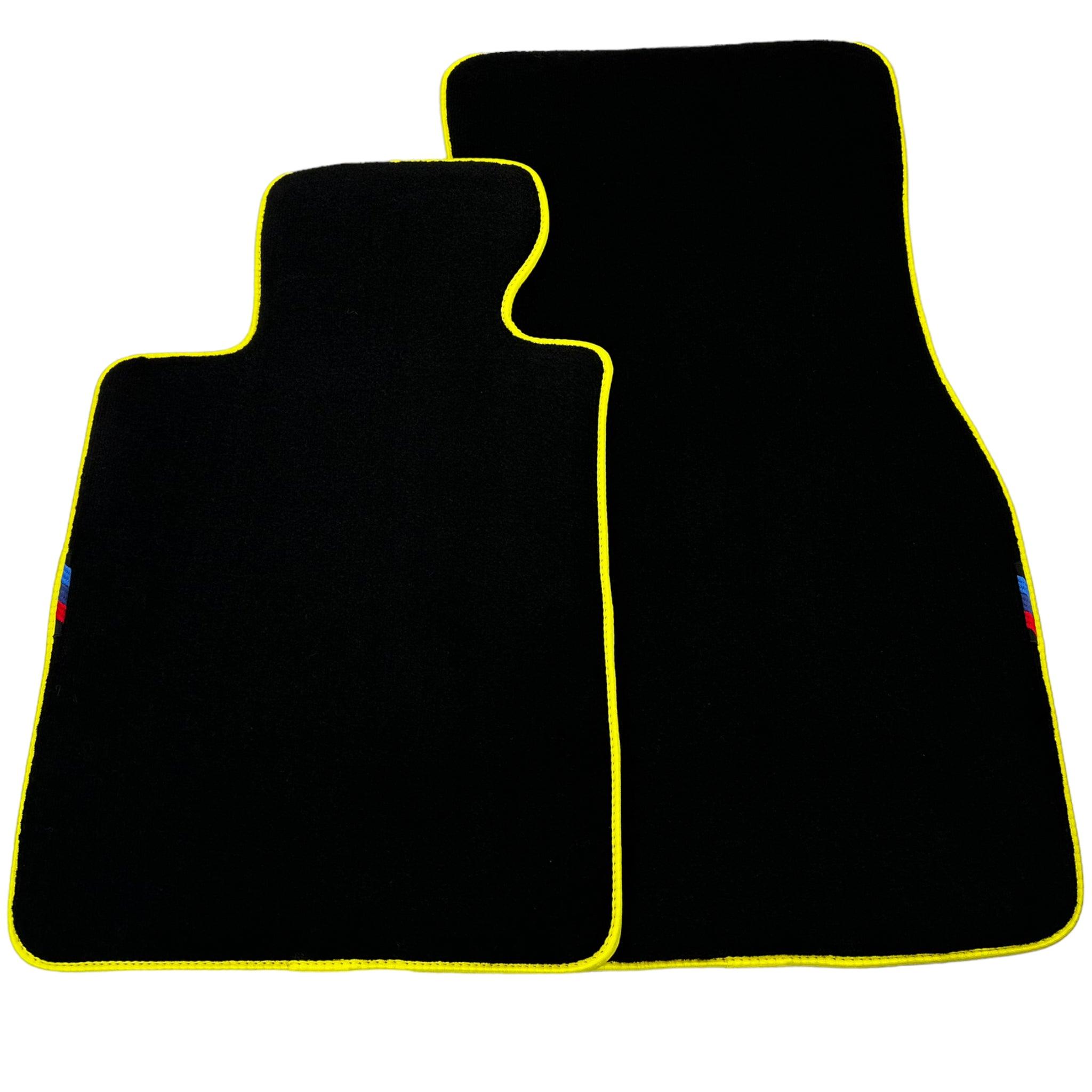 Black Floor Mats For BMW 5 Series G31 Wagon | Fighter Jet Edition | Yellow Trim