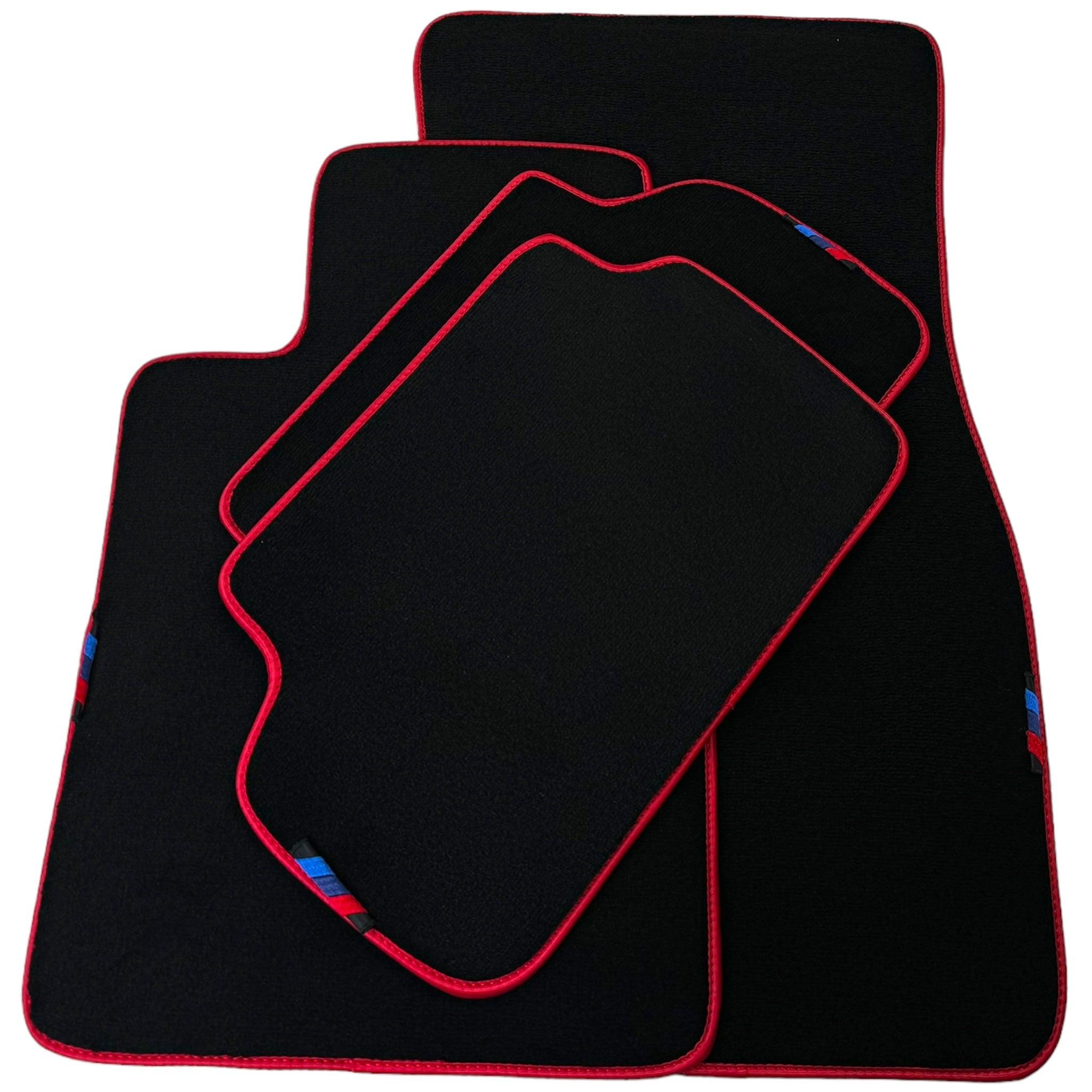 Black Floor Mats For BMW 6 Series F13 2-door Coupe | Red Trim