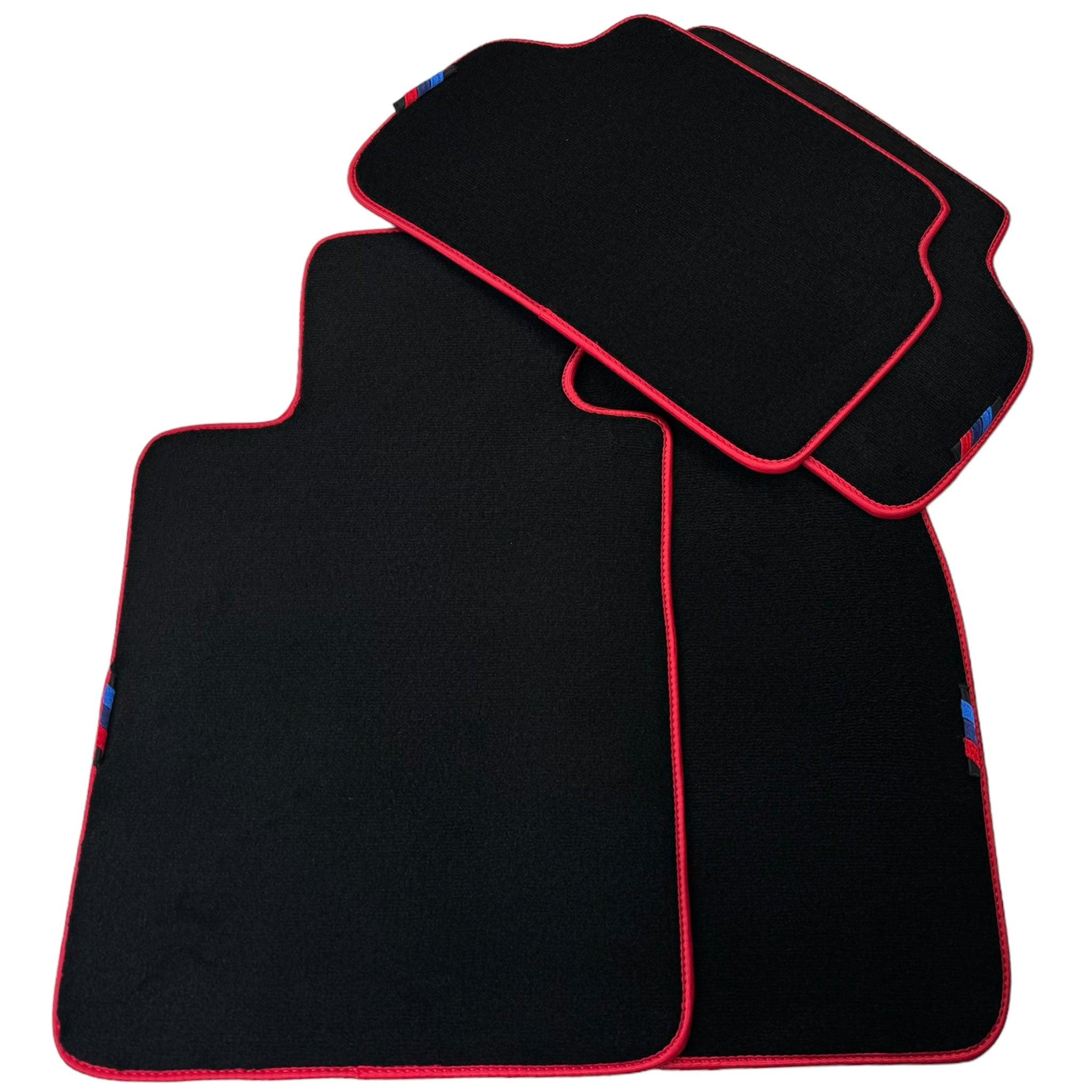 Black Floor Mats For BMW M6 E64 Convertible | Red Trim