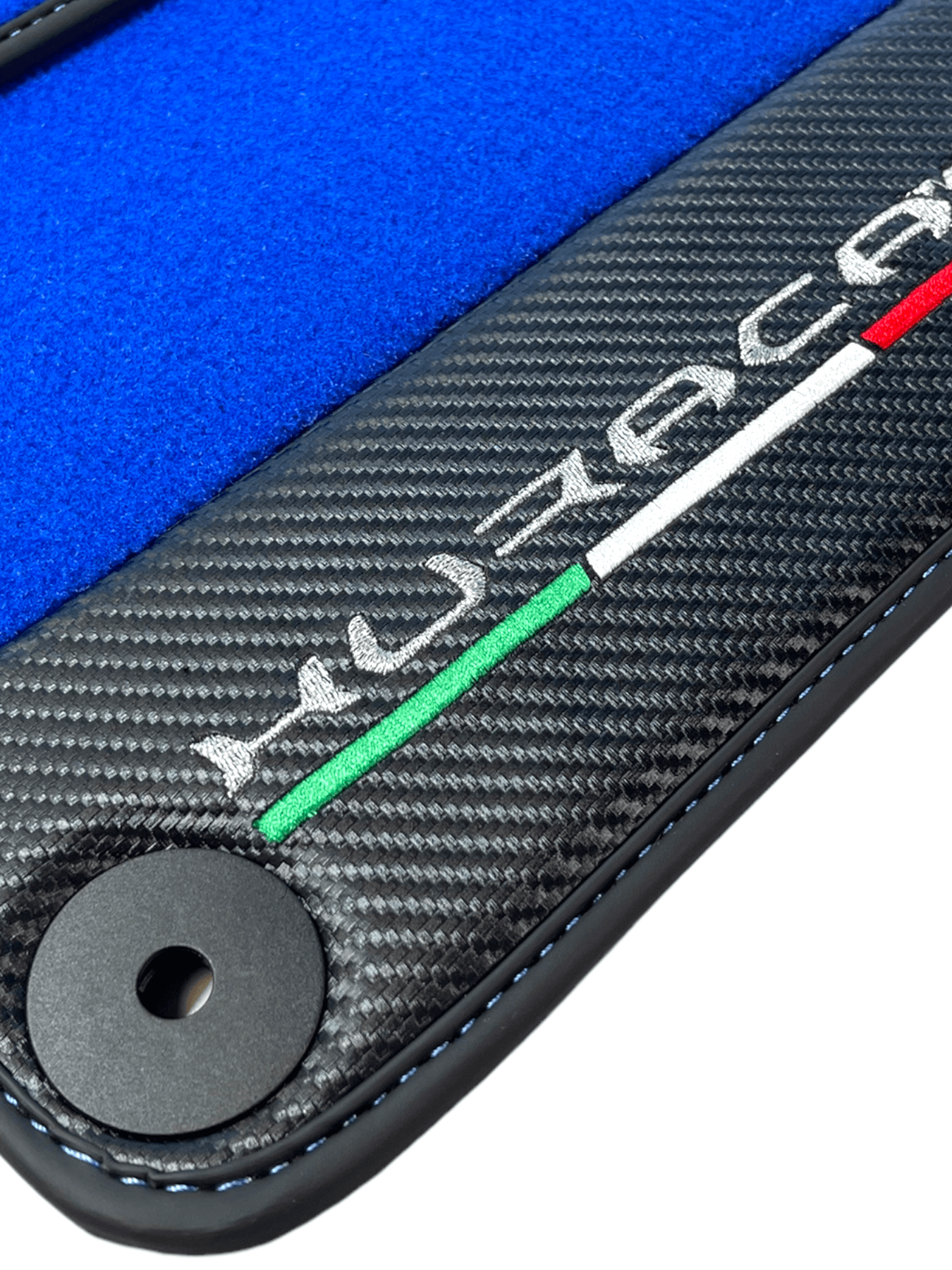 Blue Floor Mats for Lamborghini Huracan With Carbon Fiber Leather - AutoWin