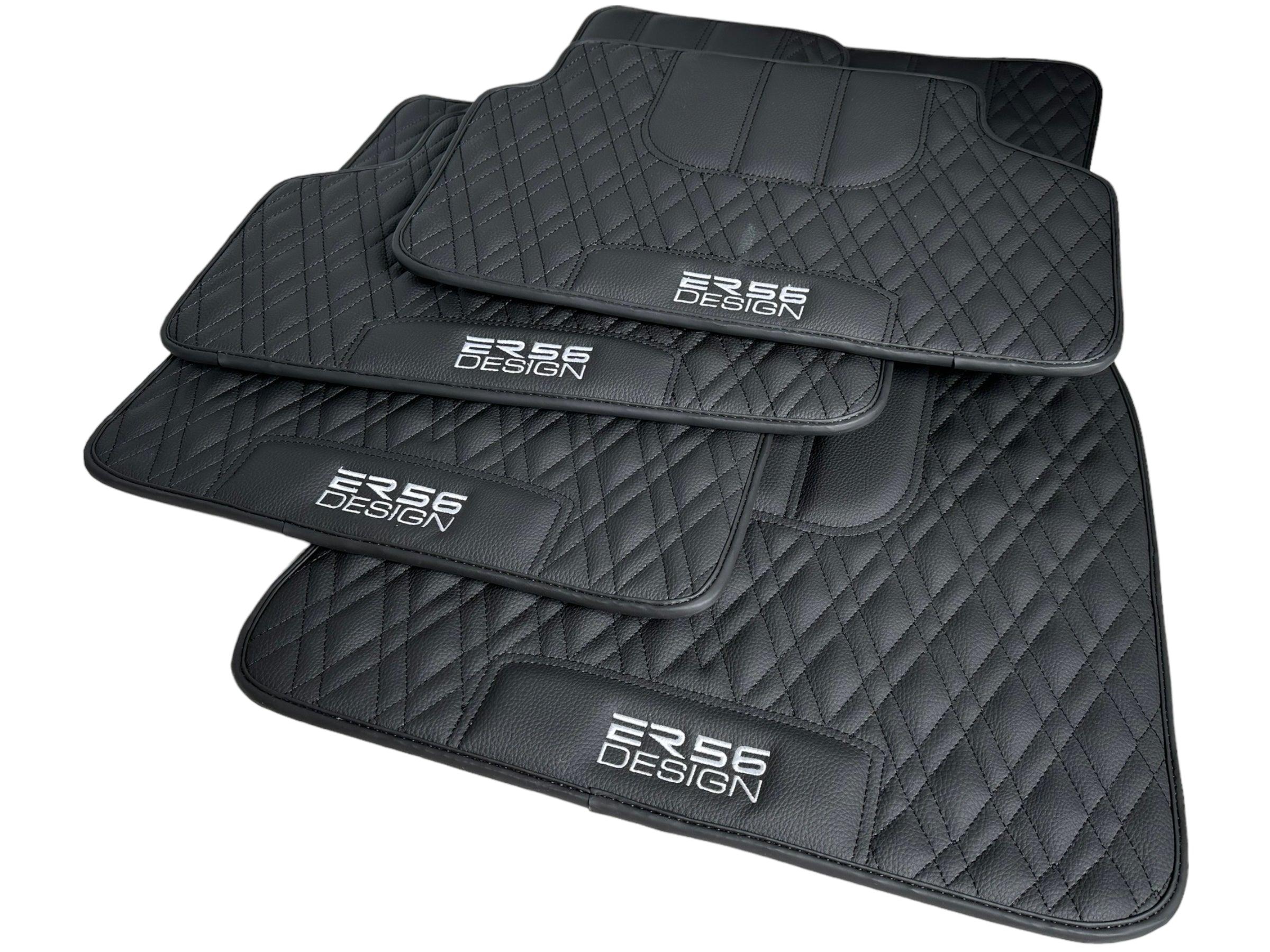 Floor Mats For BMW M3 E92 Black Leather Er56 Design - AutoWin