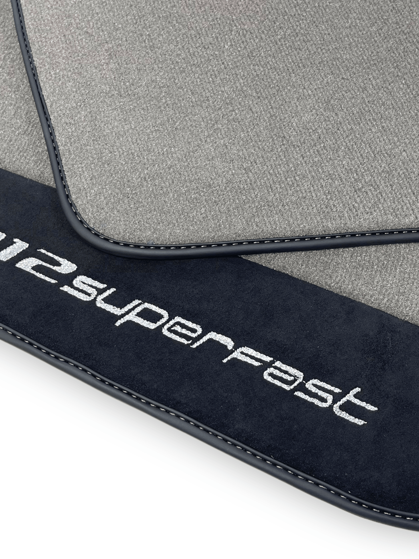Gray Floor Mats For Ferrari 812 Superfast With Alcantara Leather - AutoWin