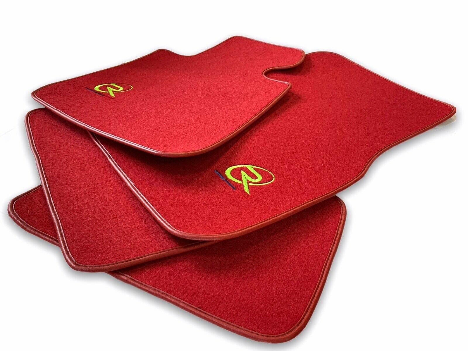 Red Floor Mats For BMW 5 Series G31 Wagon ROVBUT Brand Tailored Set Perfect Fit Green SNIP Collection - AutoWin