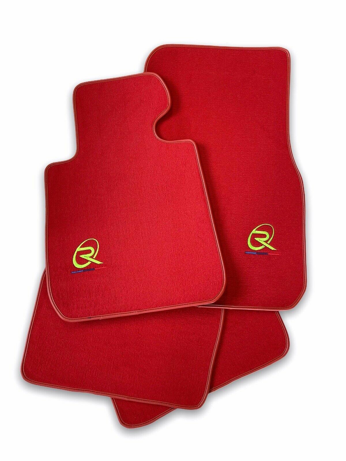 Red Floor Mats For BMW M8 F91 Convertible ROVBUT Brand Tailored Set Perfect Fit Green SNIP Collection - AutoWin