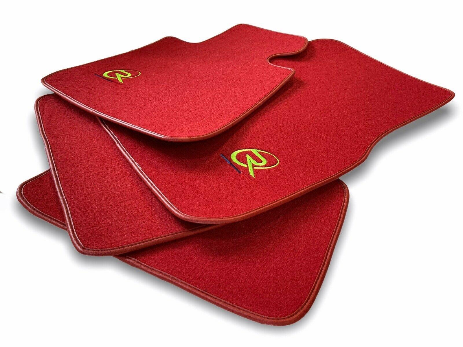 Red Floor Mats For BMW M8 F92 2-door Coupe ROVBUT Brand Tailored Set Perfect Fit Green SNIP Collection - AutoWin